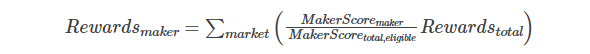 Maker reward formula